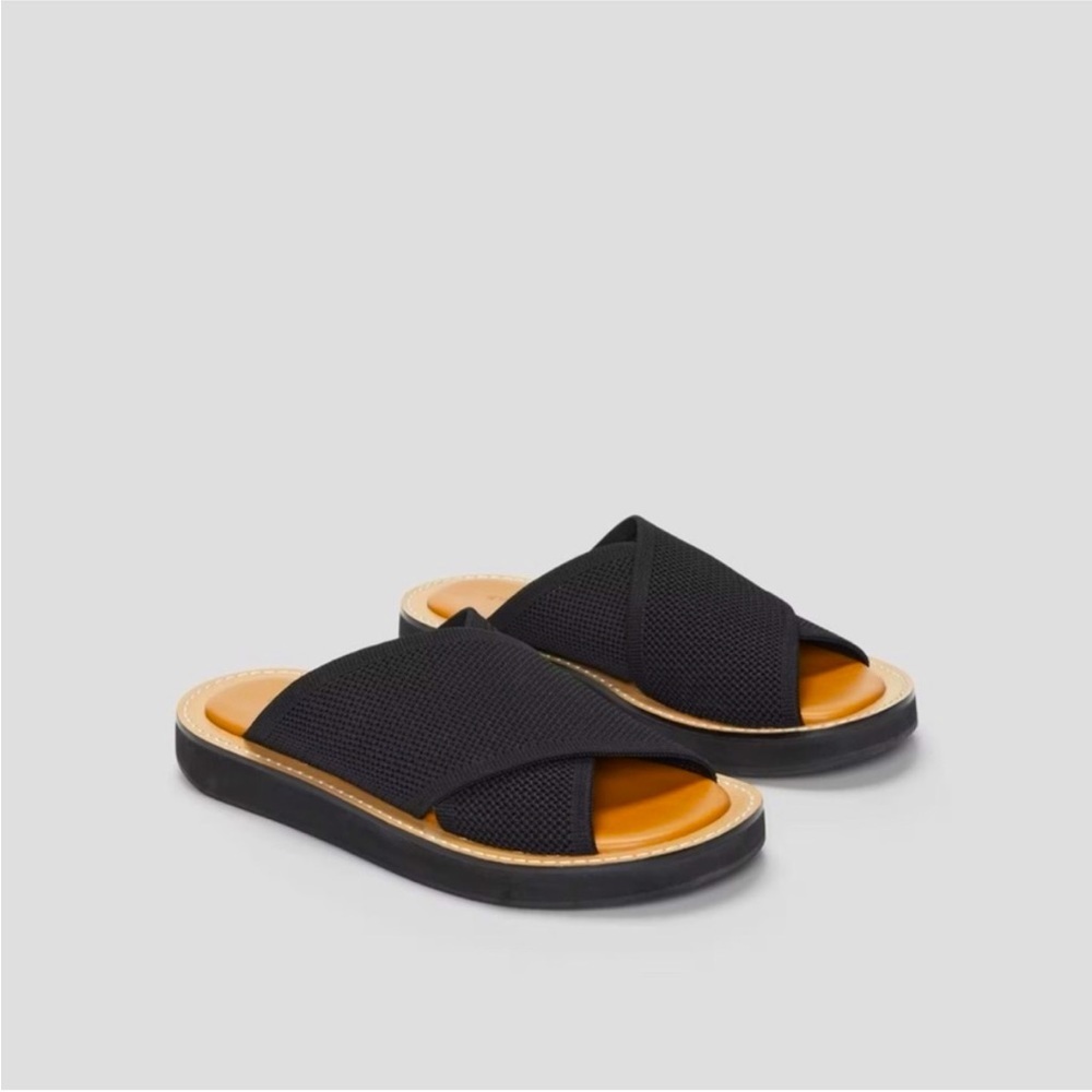 Everlane The ReKnit City Flatform‎ Sandal in Black 6.5 NEW